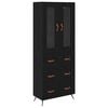 vidaXL Magas szekr&eacute;ny polccal 2 db Fekete t&ouml;lgy 69,5 x 34 x 180 cm