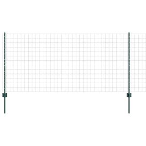 vidaXL Eur&oacute;pai ker&iacute;t&eacute;s oszloppal 10 x 1 m PVC-bevonatos ac&eacute;l Z&ouml;ld H&aacute;l&oacute;