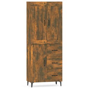 vidaXL f&uuml;st&ouml;s t&ouml;lgy sz&iacute;nű szerelt fa magasszekr&eacute;ny