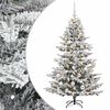 vidaXL Műkar&aacute;csonyfa g&ouml;mbbel 150 cm 150 LED Meleg feh&eacute;r PE &eacute;s PVC