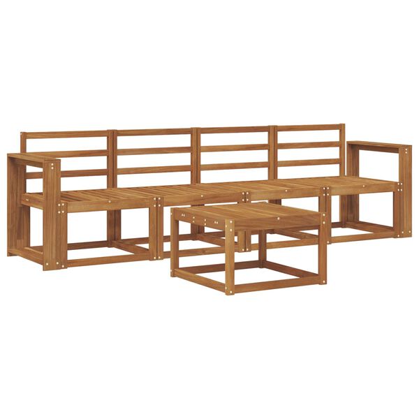 vidaXL K&uuml;lt&eacute;ri kanap&eacute; szett 5 pcs Term&eacute;szetes T&ouml;m&ouml;r Ak&aacute;cfa