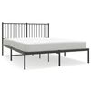 vidaXL fekete f&eacute;m &aacute;gykeret fejt&aacute;ml&aacute;val 135 x 190 cm