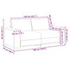 vidaXL k&eacute;tszem&eacute;lyes kr&eacute;msz&iacute;nű b&aacute;rsony kanap&eacute; 180x78x84 cm