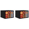 vidaXL Fali &eacute;jjeli szekr&eacute;ny ESSEN 2 db Fekete T&ouml;lgy 36 x 33 x 25 cm
