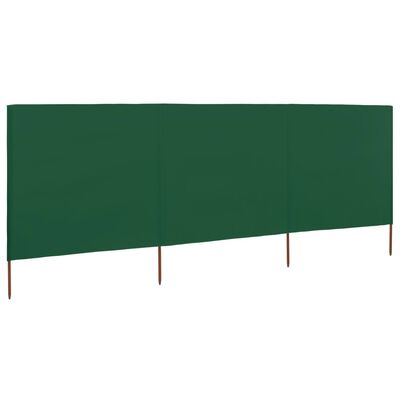 vidaXL 3 paneles zöld szövet szélfogó 400 x 80 cm