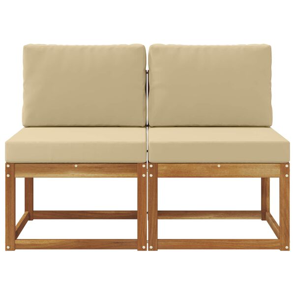 vidaXL 2 Darab K&uuml;lt&eacute;ri k&ouml;z&eacute;pső kanap&eacute; T&ouml;m&ouml;r Ak&aacute;cfa Term&eacute;szetes