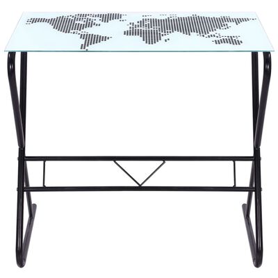 Üvegasztal / íróasztal világtérkép nyomtatású asztallappal