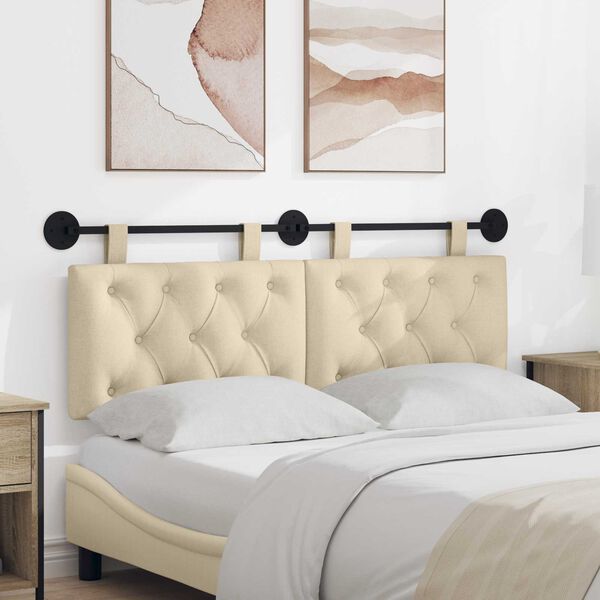 vidaXL Fali Fejt&aacute;mla Falra szerelhető Kr&eacute;m 130 x 55 x 7 cm sz&ouml;vet