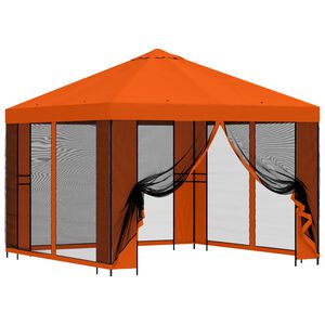 vidaXL Kerti pavilon oldalfalakkal 3 x 3 m Narancss&aacute;rga