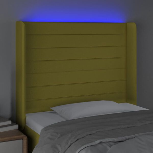 vidaXL z&ouml;ld sz&ouml;vet LED-es fejt&aacute;mla 103x16x118/128 cm