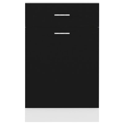 vidaXL fekete forgácslap fiókos alsószekrény 50 x 46 x 81,5 cm