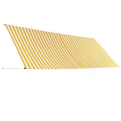 vidaXL feltekerhető sárga és fehér napellenző 400 x 150 cm
