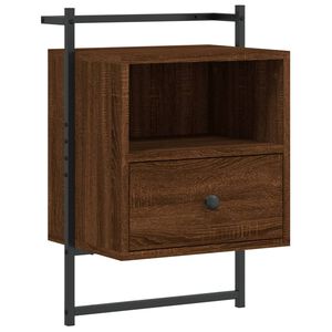 vidaXL barna t&ouml;lgysz&iacute;nű fali szerelt fa &eacute;jjeliszekr&eacute;ny 40x30x61 cm