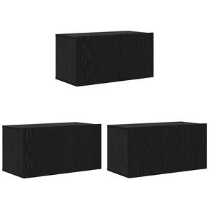 vidaXL TV szekrény garnitúra 3 pcs Fekete 60 x 30 x 30 cm Faanyag
