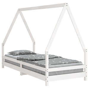 vidaXL feh&eacute;r t&ouml;m&ouml;r fenyőfa gyerek&aacute;gykeret 80 x 200 cm