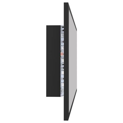 vidaXL szürke LED-es forgácslap fürdőszobai tükör 90 x 8,5 x 37 cm
