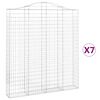 vidaXL 7 db íves horganyzott vas gabion kosár 200x30x220/240 cm