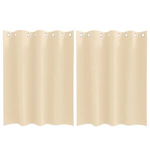vidaXL Fekete F&uuml;gg&ouml;ny Gyűrűkkel 2 db Kr&eacute;m 140 x 140 cm Poli&eacute;szter
