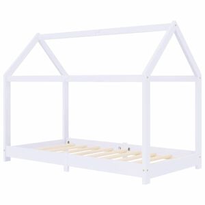 vidaXL feh&eacute;r t&ouml;m&ouml;r fenyőfa gyerek&aacute;gy-keret 80 x 160 cm