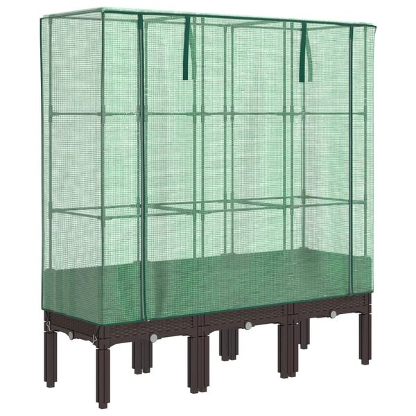 vidaXL rattan megjelen&eacute;sű magas&aacute;gy&aacute;s melegh&aacute;ztakar&oacute;val 120x40x140 cm