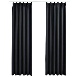 vidaXL 2 db fekete s&ouml;t&eacute;t&iacute;tőf&uuml;gg&ouml;ny kamp&oacute;kkal 140 x 175 cm