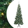 vidaXL Sarok Műkar&aacute;csonyfa 300 LED-del Z&ouml;ld 180 cm PVC &eacute;s f&eacute;m