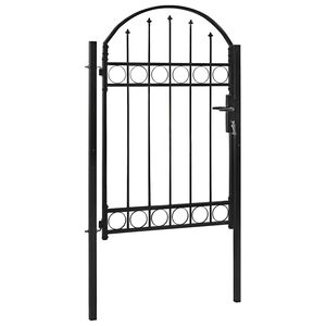 vidaXL fekete ac&eacute;l ker&iacute;t&eacute;skapu ASSEN &iacute;ves tetejű 102 x 150 cm