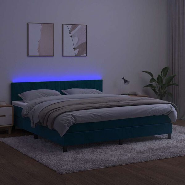 vidaXL s&ouml;t&eacute;tk&eacute;k b&aacute;rsony rug&oacute;s &eacute;s LED-es &aacute;gy matraccal 160x200 cm