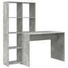 vidaXL Asztal polcokkal Beton Sz&uuml;rke 138,5 x 55 x 143 cm Faanyag