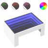 vidaXL feh&eacute;r v&eacute;gtelen hat&aacute;s&uacute; LED-es doh&aacute;nyz&oacute;asztal 70 x 50 x 30 cm