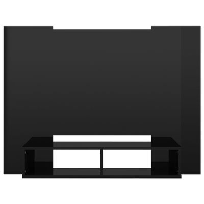 vidaXL magasfényű fekete fali forgácslap TV-szekrény 120x23,5x90 cm