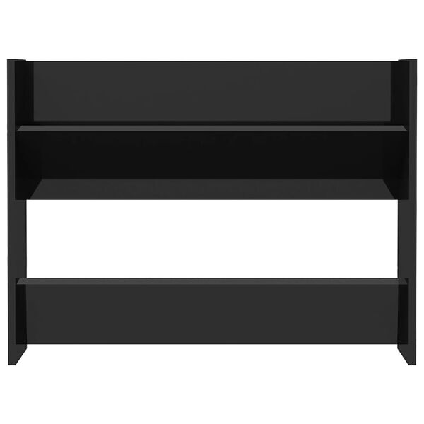 vidaXL magasf&eacute;nyű fekete szerelt fa fali cipősszekr&eacute;ny 80 x 18 x 60 cm