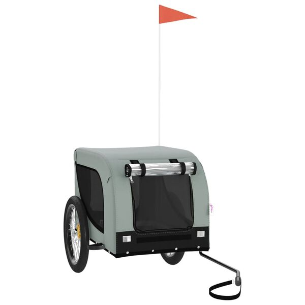 vidaXL szürke-fekete oxford szövet és vas kisállatszállító utánfutó