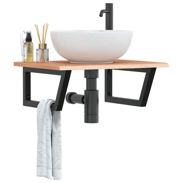 vidaXL ac&eacute;l &eacute;s t&ouml;m&ouml;r t&ouml;lgyfa falra szerelhető mosd&oacute;polc