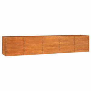 vidaXL rozsda sz&iacute;nű corten ac&eacute;l kerti magas&aacute;gy&aacute;s 400 x 80 x 77 cm