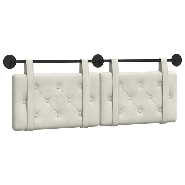 vidaXL Fali Fejt&aacute;mla Falra szerelhető Kr&eacute;m 130 x 55 x 5 cm B&aacute;rsony