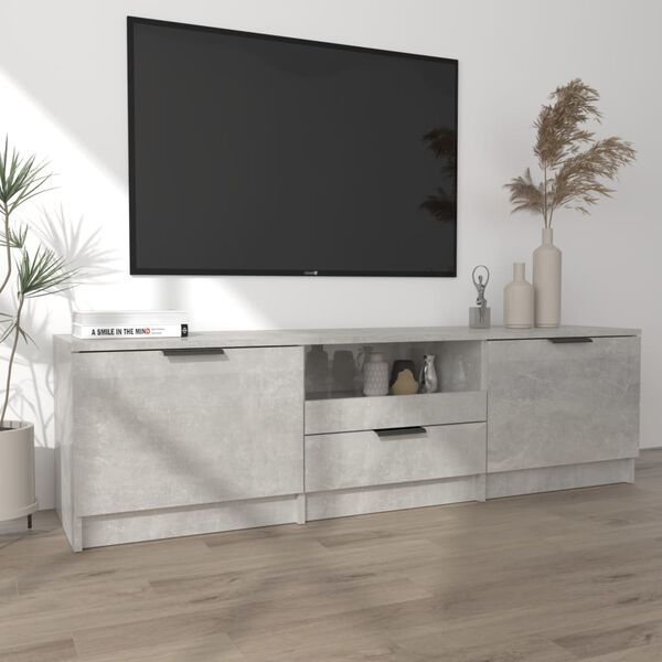 vidaXL betonszürke szerelt fa TV-szekrény 140x35x40 cm