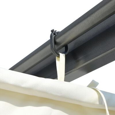 vidaXL fehér-krémszínű acélpergola behúzható tetővel 3 x 3 m