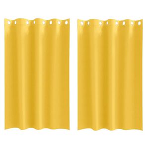 vidaXL Fekete F&uuml;gg&ouml;ny Gyűrűkkel 2 pcs Must&aacute;r s&aacute;rga 175 x 140 cm