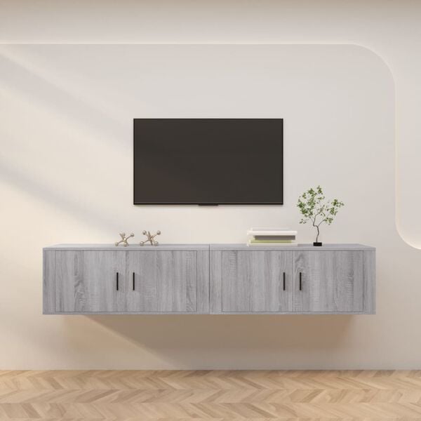 vidaXL 2 db sz&uuml;rke sonoma falra szerelhető TV-szekr&eacute;ny 100x34,5x40 cm