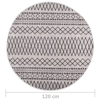 vidaXL fekete-fehér csúszásmentes mosható szőnyeg φ120 cm