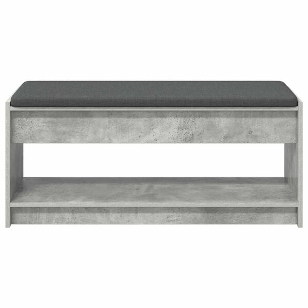 vidaXL Előt&eacute;r pad p&aacute;rn&aacute;val polcokkal Beton Sz&uuml;rke 103 x 38 x 45 cm