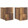 vidaXL Fali &eacute;jjeli szekr&eacute;ny fi&oacute;kkal 2 pcs Antik Fa 33 x 34,5 x 43 cm