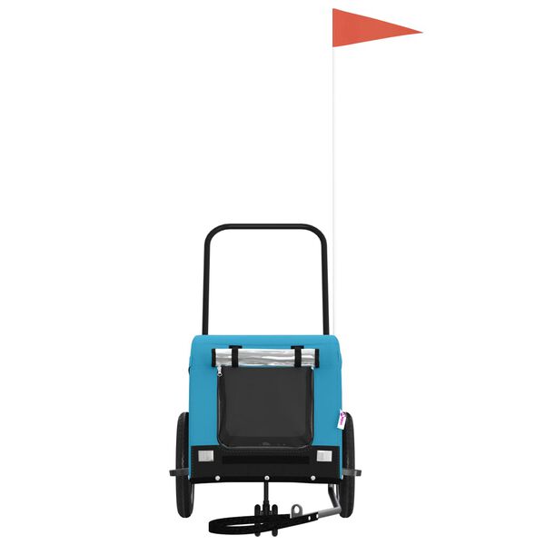 vidaXL kék-fekete oxford szövet és vas kisállatszállító utánfutó