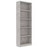 vidaXL 5-szintes betonsz&uuml;rke szerelt fa k&ouml;nyvszekr&eacute;ny 60 x 24 x 175 cm