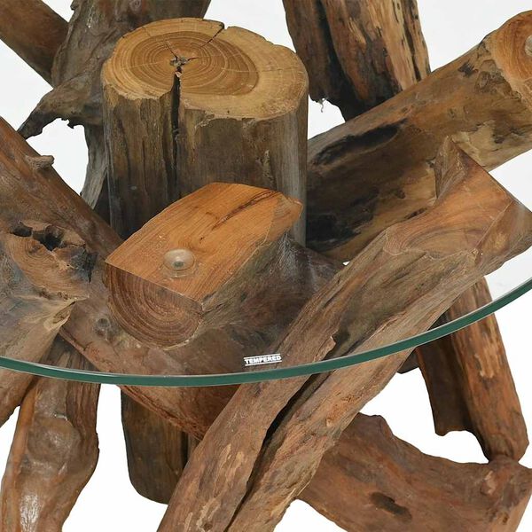 vidaXL tömör tíkfa uszadék dohányzóasztal 60 cm