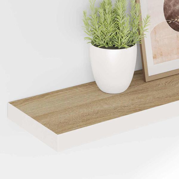 vidaXL 4 db t&ouml;lgysz&iacute;nű &eacute;s feh&eacute;r MDF lebegő fali polc 80x23,5x3,8 cm