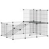 vidaXL 20 paneles fekete ac&eacute;l kis&aacute;llatketrec ajt&oacute;val 105 x 70 x 70 cm