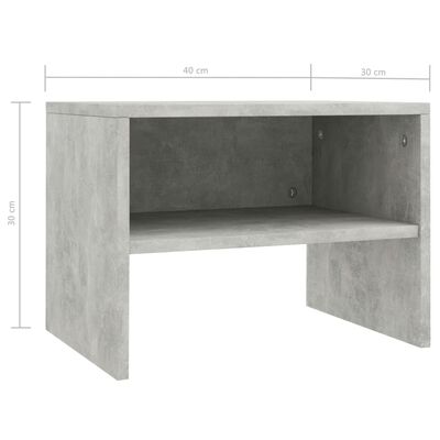 vidaXL 2 db betonszürke forgácslap éjjeliszekrény 40 x 30 x 30 cm