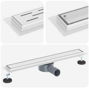vidaXL Zuhanycsatorna 2 az 1-ben 360°-os szifonnal Ezüst 60 cm